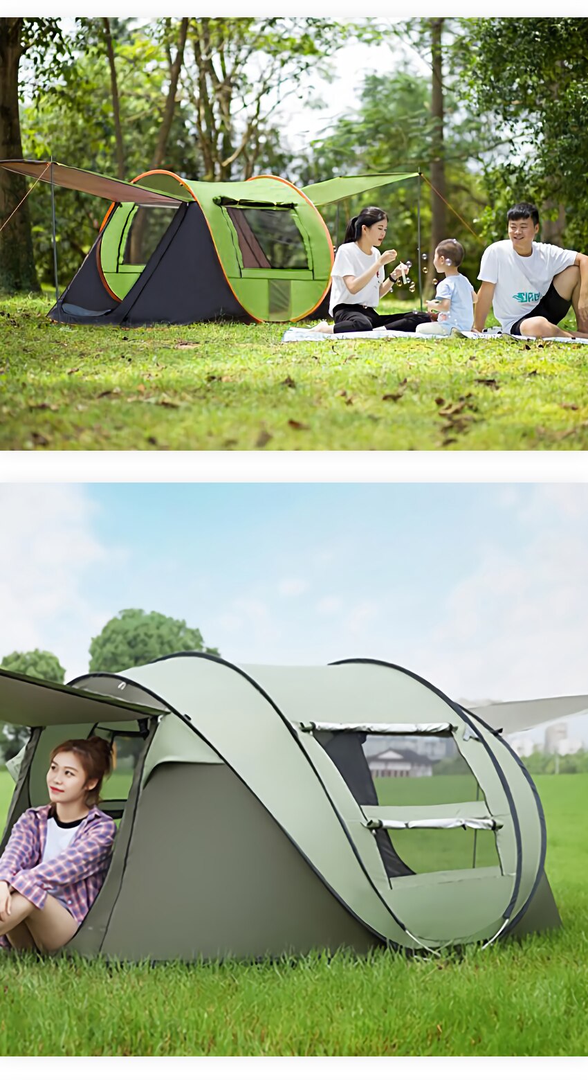 Cheap Goat Tents Portable Camping Automatic Open Tents Outdoor Big Space 3 8 Person Windbreak Double Layer Waterproof 4 Season Hiking Beach Tents Tents 